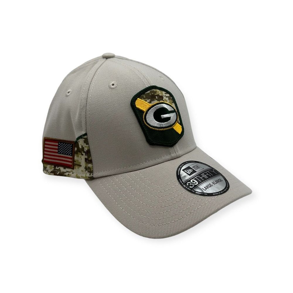 Green Bay Packers New Era 2023 Salute To Service 39THIRTY Flex Hat Cap Size L/XL